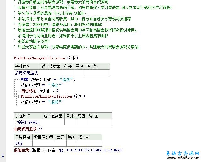 易语言监视文件夹是否被改动