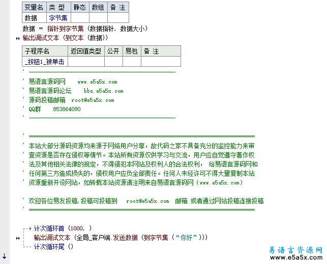 易语言简易通讯源码
