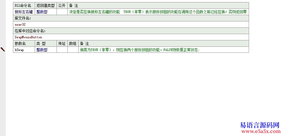 鼠标左右键互换API