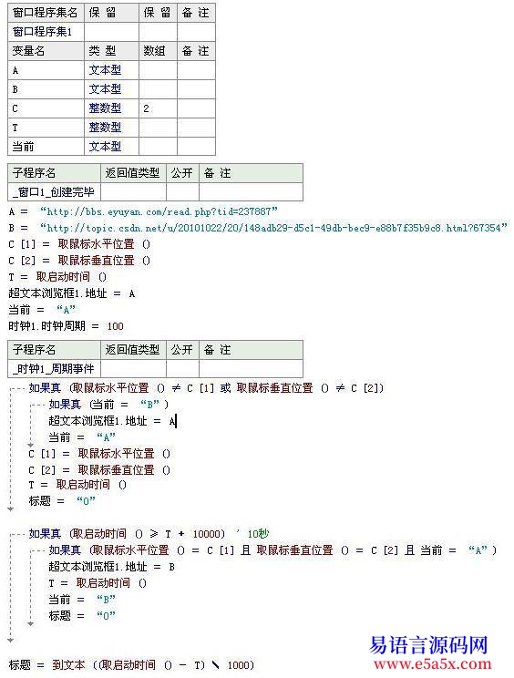 开源CSDN上有人要监视鼠标的例程做了一个差不多的